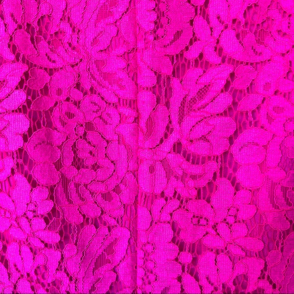 NWOT J. Crew Lace Hot Pink Peplum Sleeveless Top 00 XSmall - Picture 7 of 8